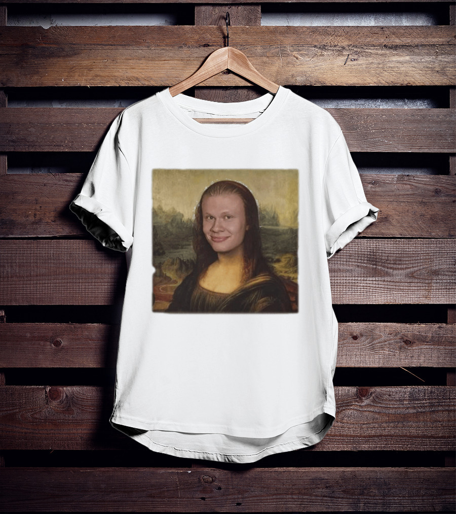 Mona Lisa Erling Haaland Meme Face Fusion T-Shirt