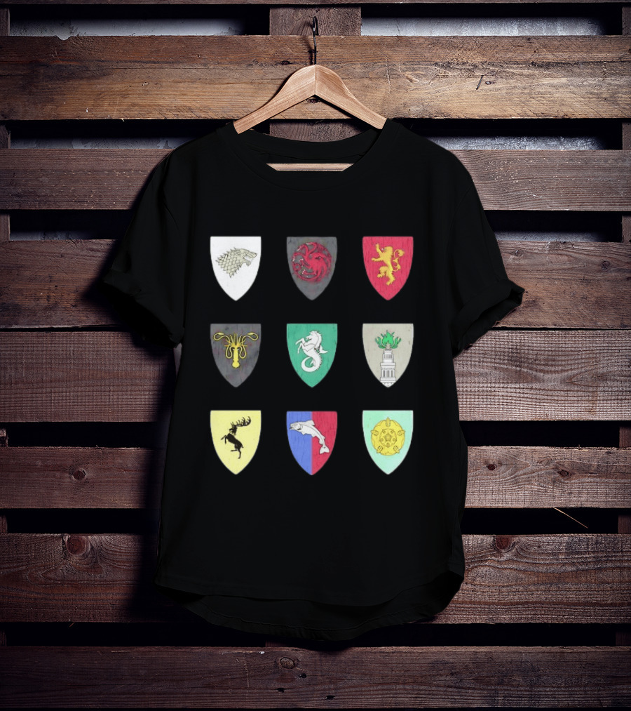 Game Of Thrones Westeros House Sigils Stark Targaryen Lannister Greyjoy Tully Baratheon بأأ** T-Shirt
