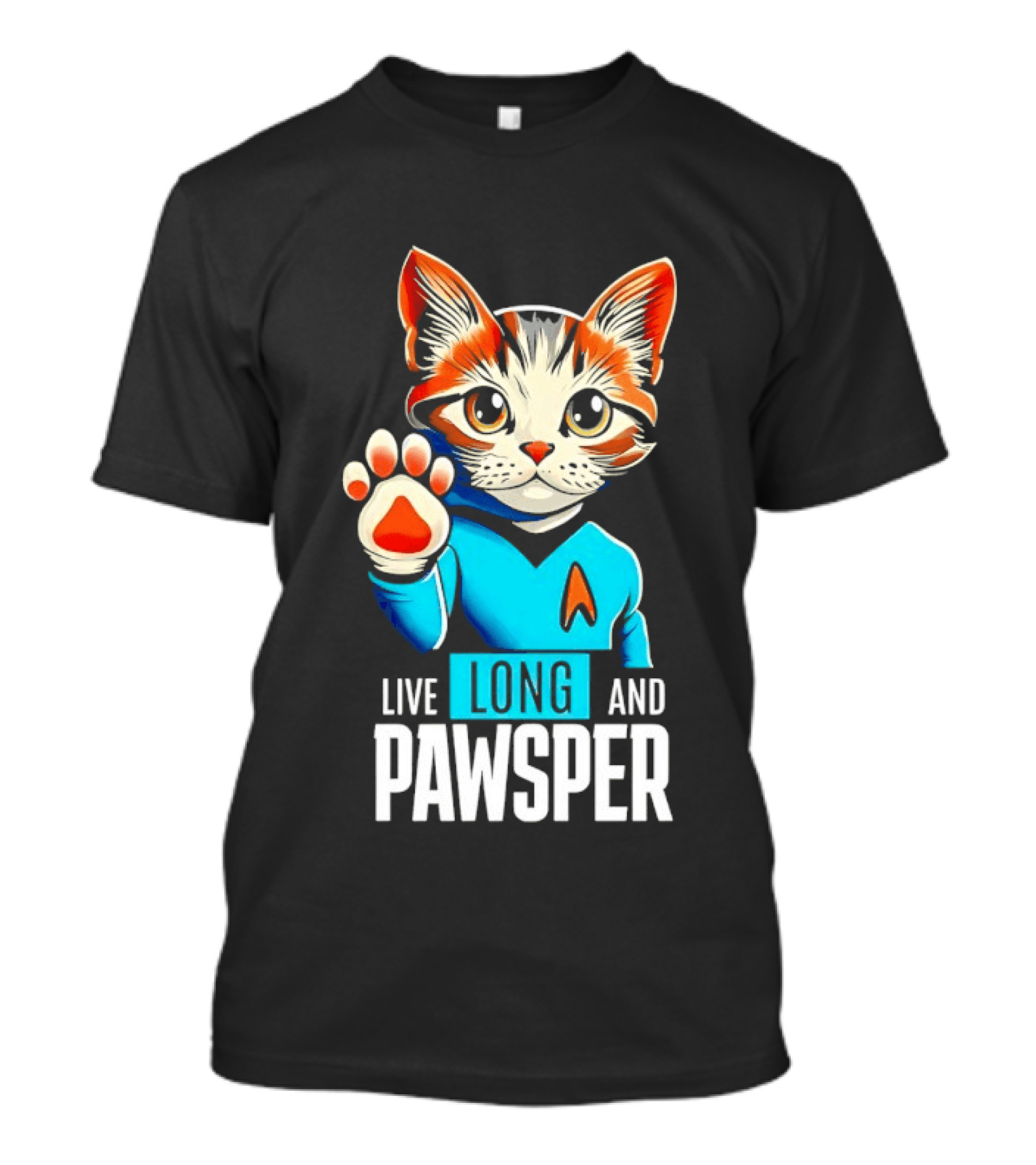 Cat Live Long And Pawsper Fun Feline Cosplay T-Shirt