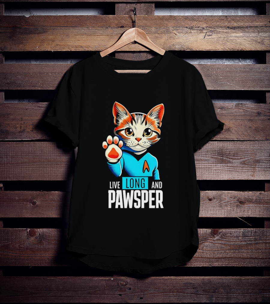 Cat Live Long And Pawsper Fun Feline Cosplay T-Shirt