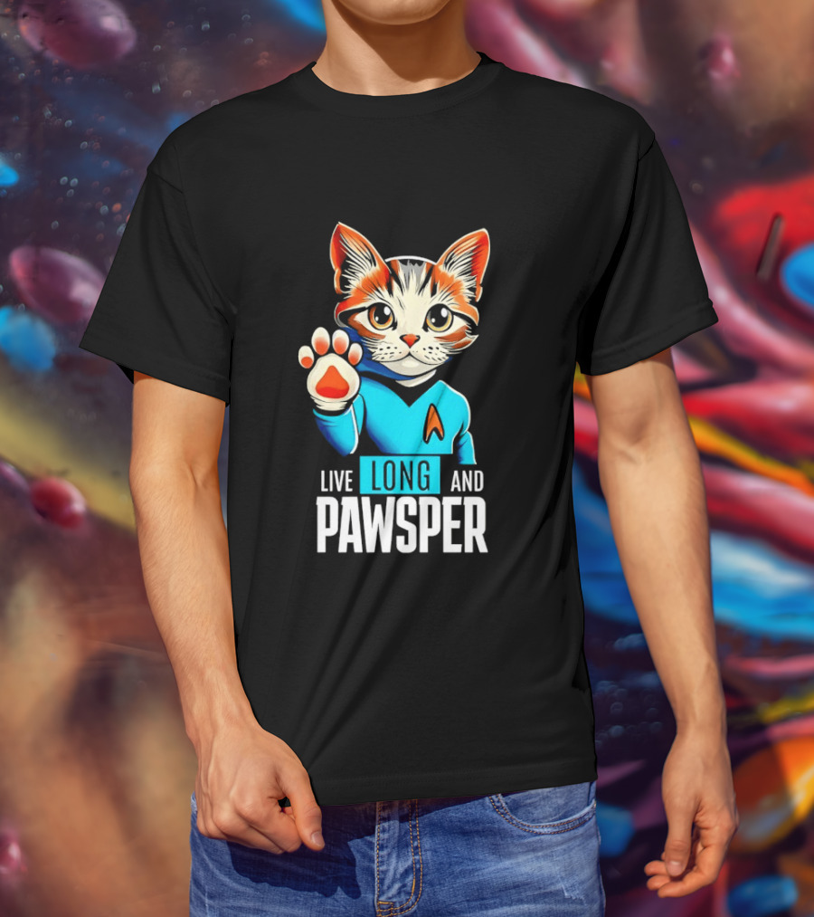 Cat Live Long And Pawsper Fun Feline Cosplay T-Shirt