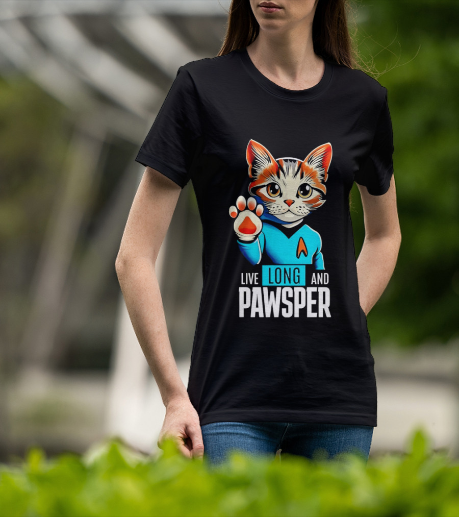 Cat Live Long And Pawsper Fun Feline Cosplay T-Shirt