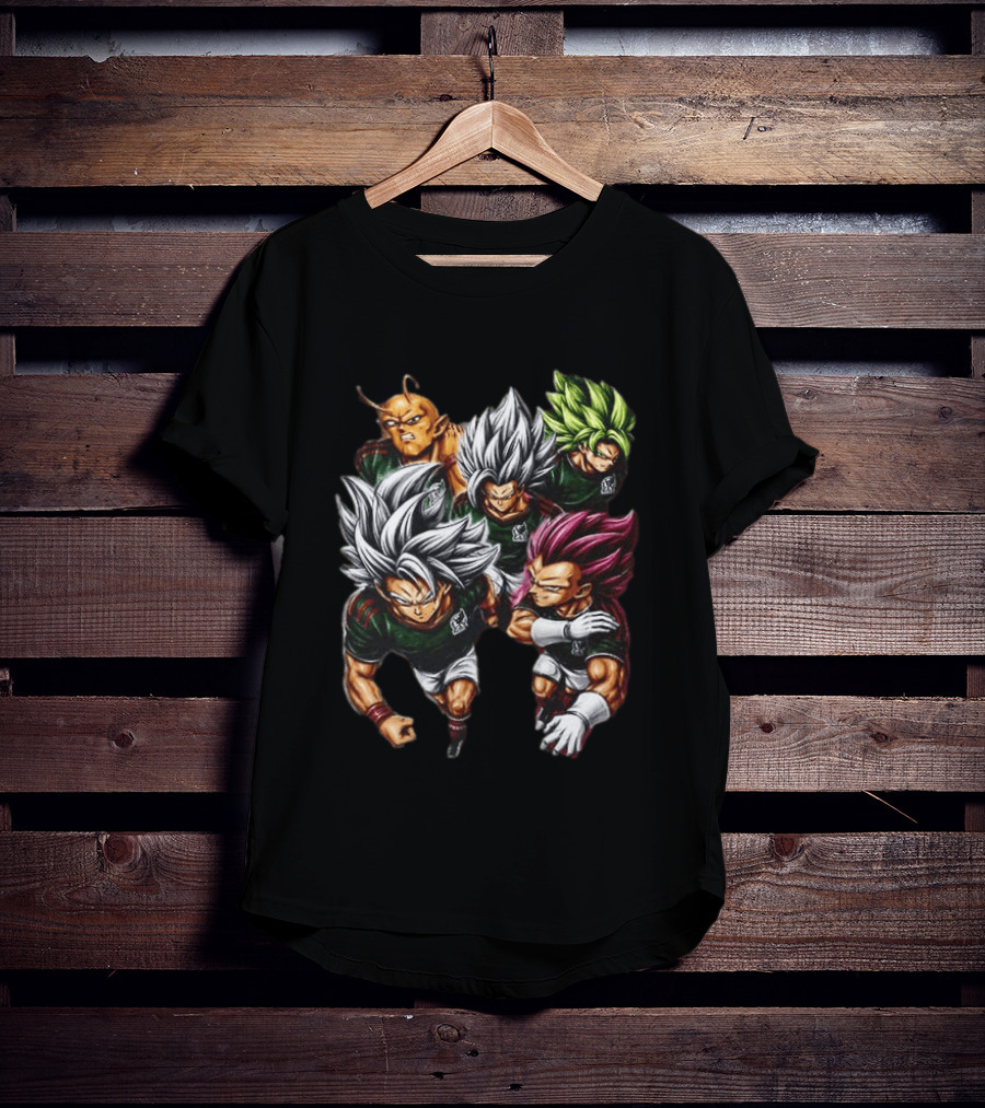 Goku Vegeta Dragon Ball Mexico Soccer Collaboration Game Time Two Sided T-Shirt