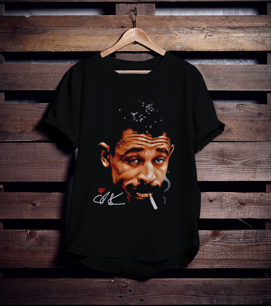 Charles Bukowski Cigarette Artwork CK Signature T-Shirt