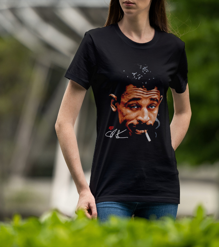 Charles Bukowski Cigarette Artwork CK Signature T-Shirt