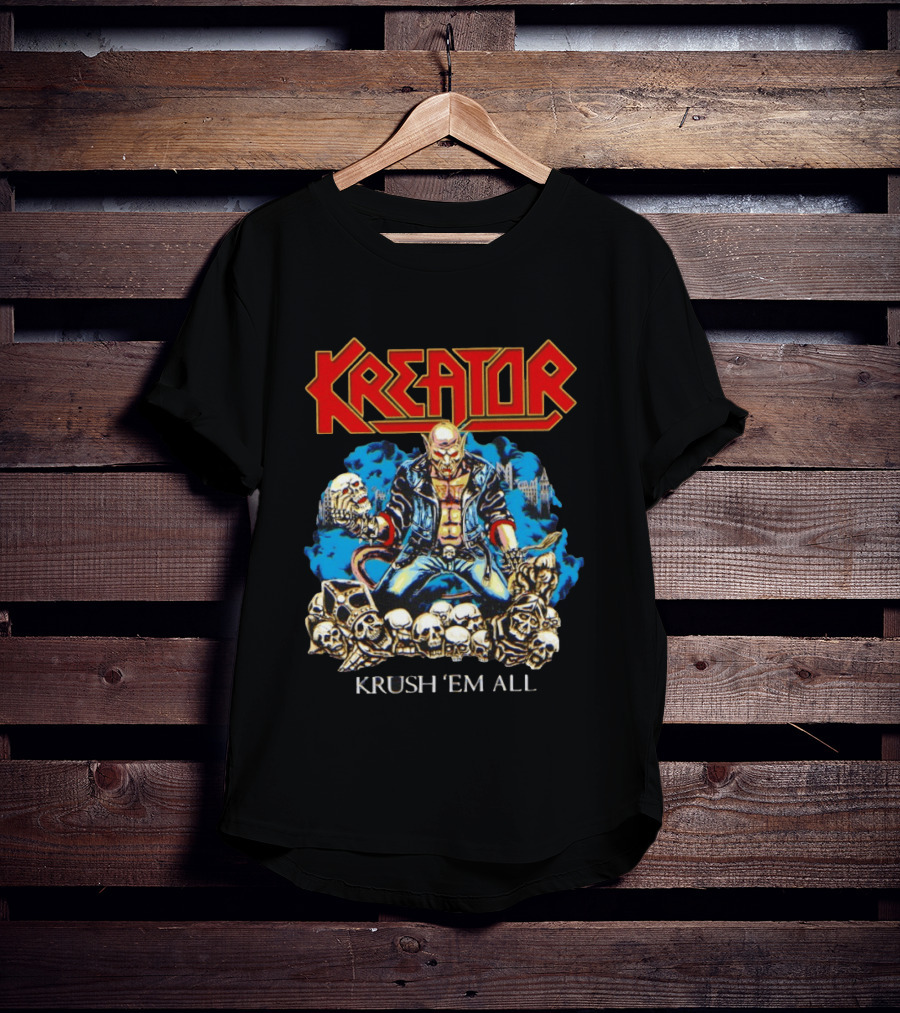 Kreator Krush 'Em All Thrash Metal Skulls And Warrior T-Shirt