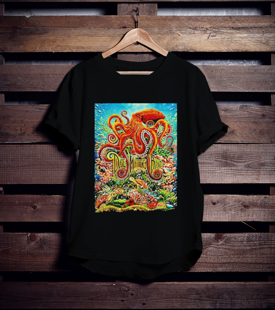 Dave Matthews Band Camden New Freedom Mortgage Pavilion July 11 2026 Colorful Octopus Underwater Scene T-Shirt