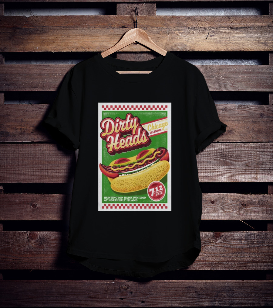 Dirty Heads Huntington Bank Pavilion Chicago Illinois Hot Dog July 12 2026 T-Shirt