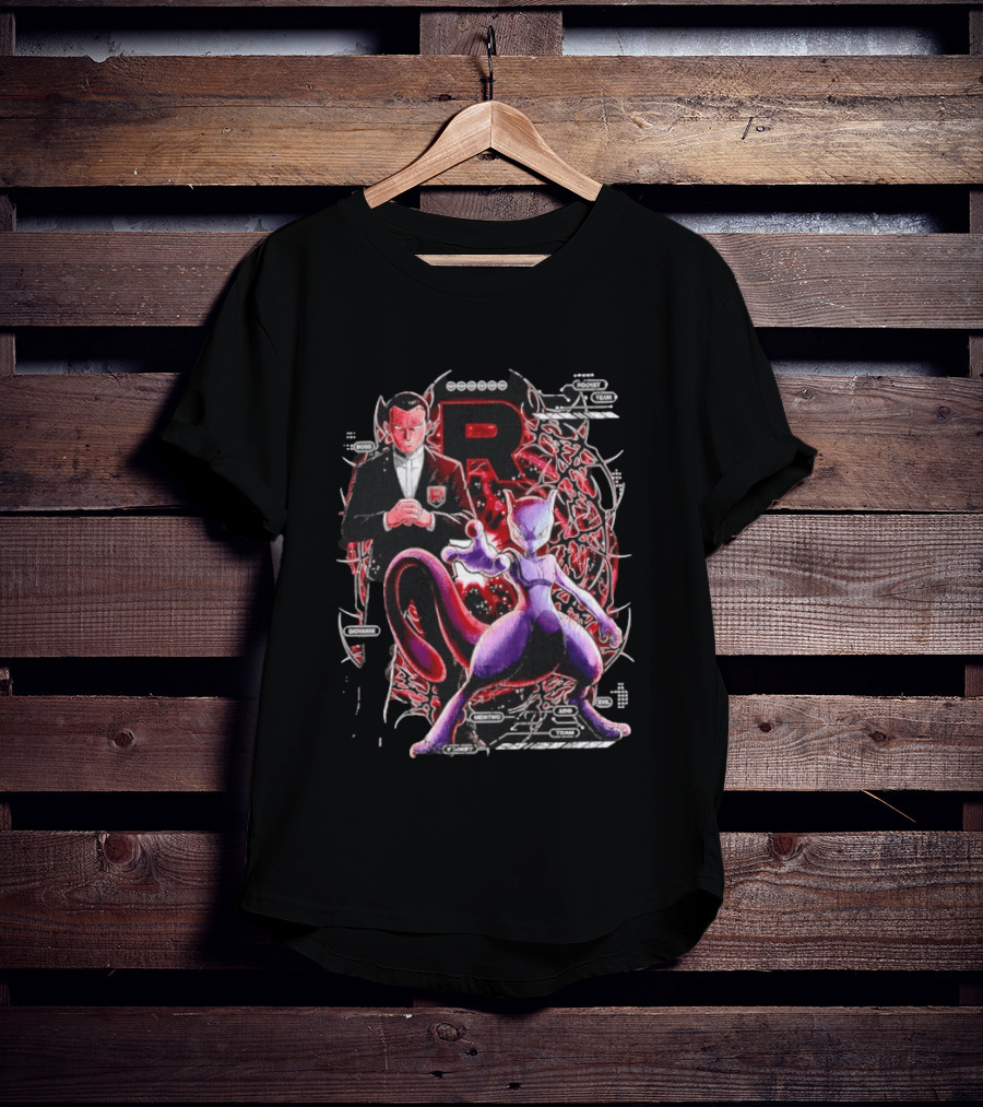 Giovanni Boss Team Rocket Mewtwo Dynamic Pokemon Collaboration T-Shirt