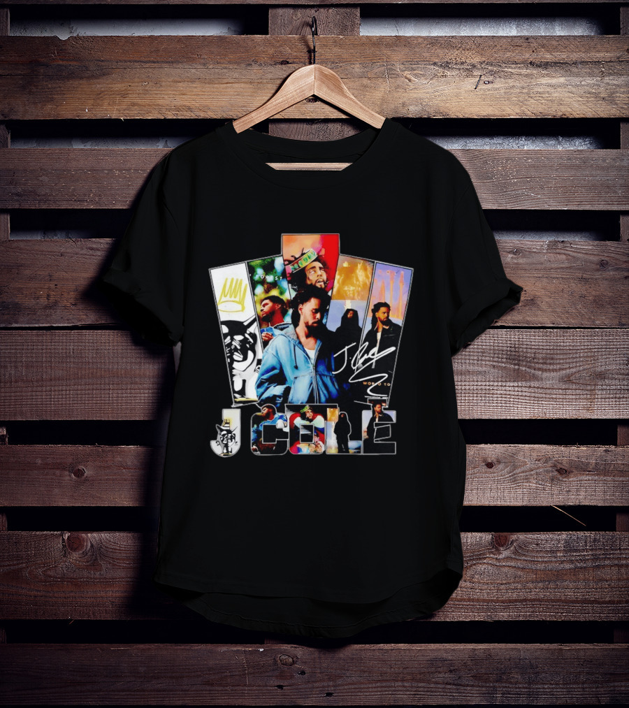J Cole Woobst Collage Artwork With Crown And Signature T-Shirt