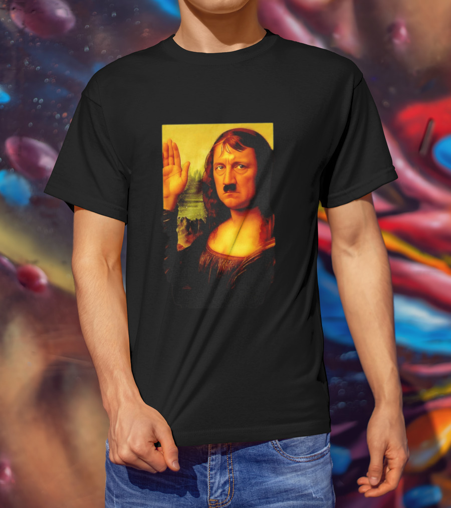 Mona Lisa Hitler Mashup Painting Iconic Fusion T-Shirt