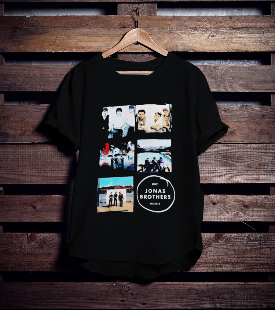 Jonas Brothers Collage MMV MMXXIV Music Band Photos Collection T-Shirt