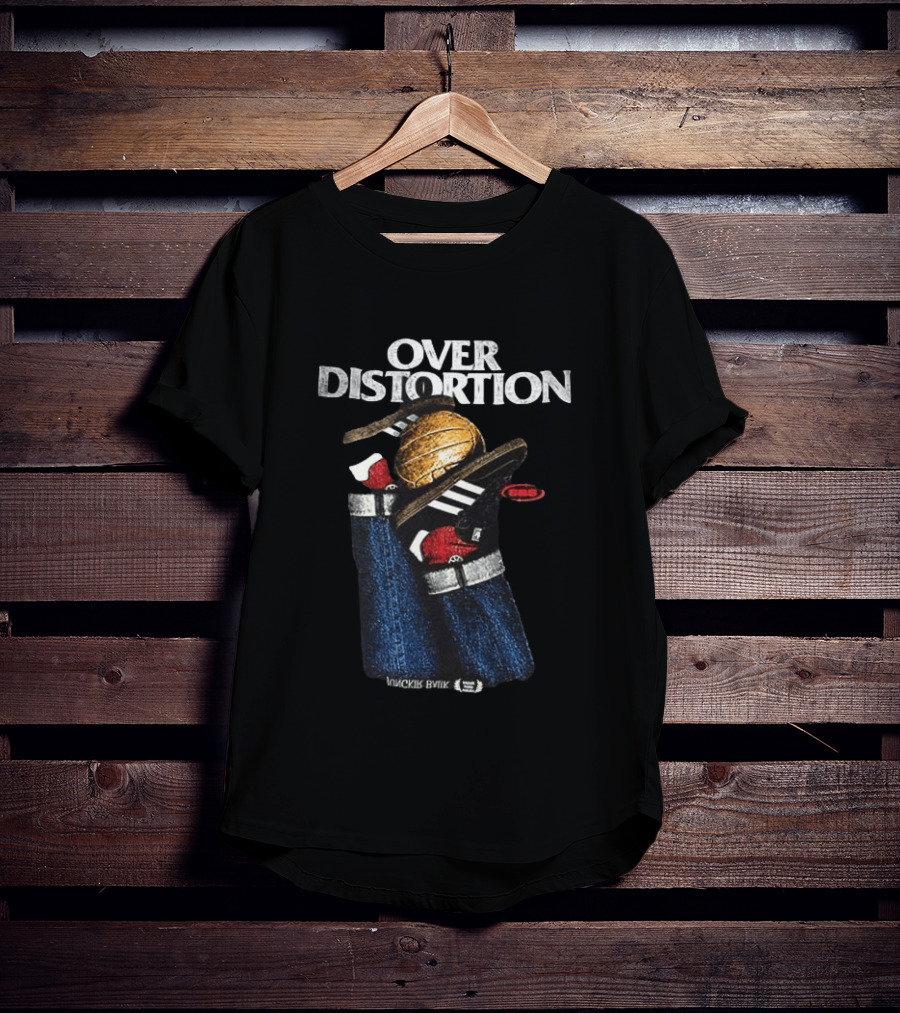 Over Distortion Jovckis Byiyk Masa Jungkir Balik Kisah Kita T-Shirt