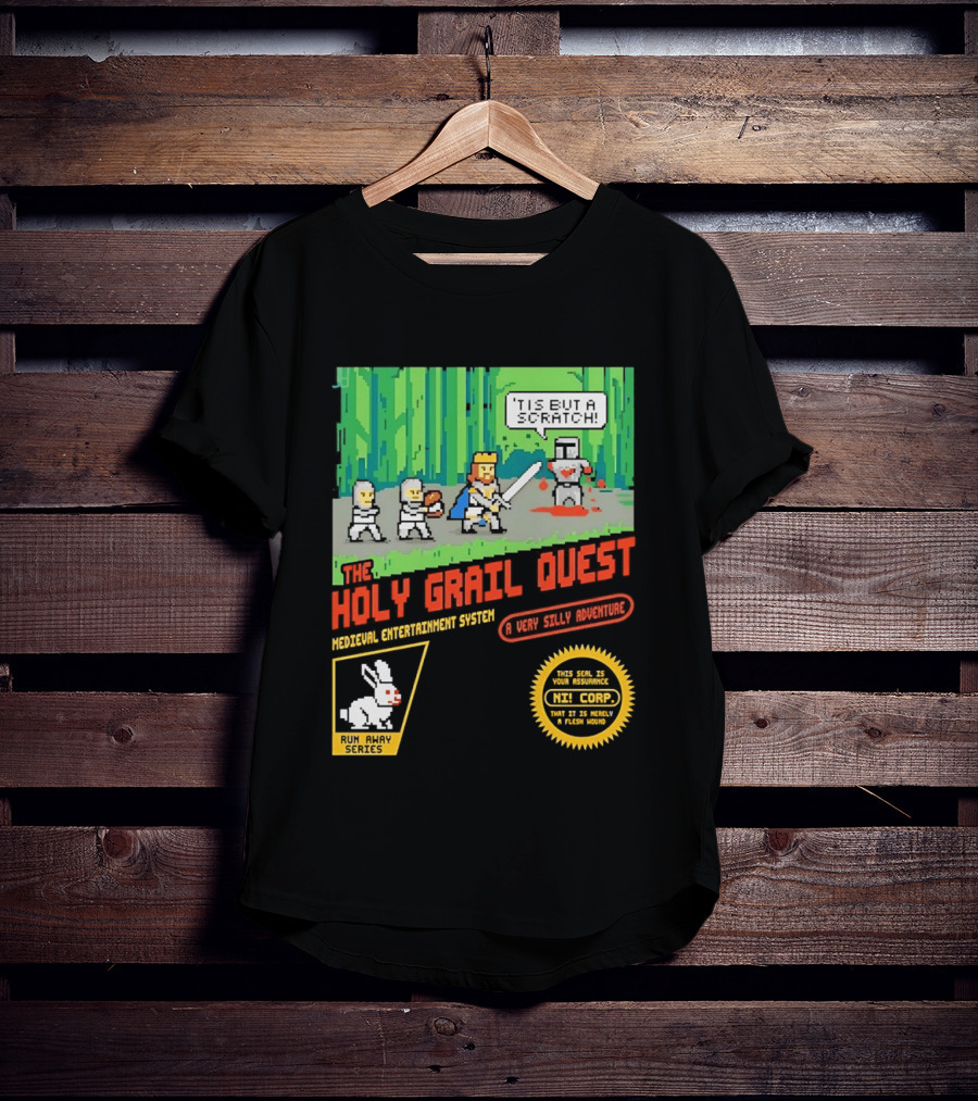 The Holy Grail Quest Medieval Entertainment System A Very Silly Adventure High Score T-Shirt