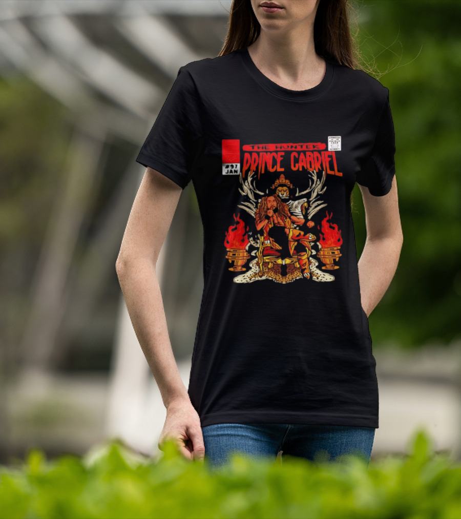 The Hunter Prince Gabriel 97 Jan Comic Book Cover Deer Antlers Flaming Torches T-Shirt