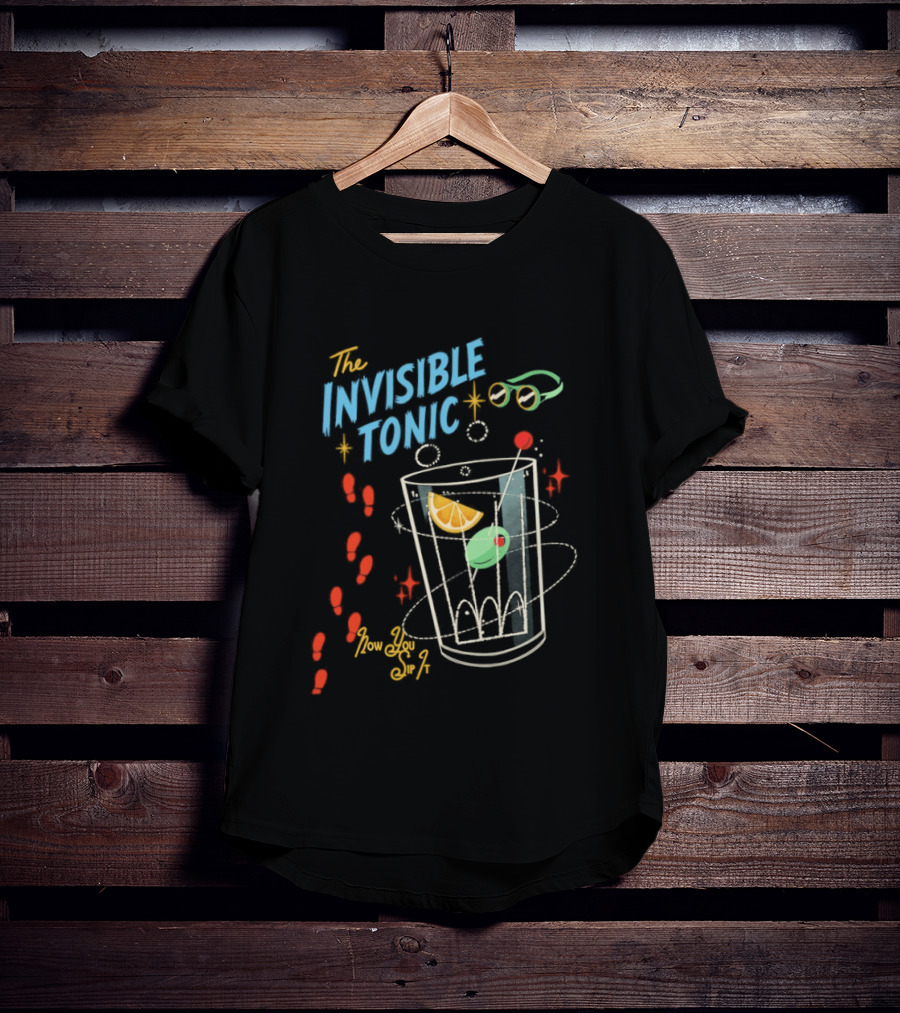 The Invisible Tonic Glass With Citrus Garnish And Playful Summer T-Shirt