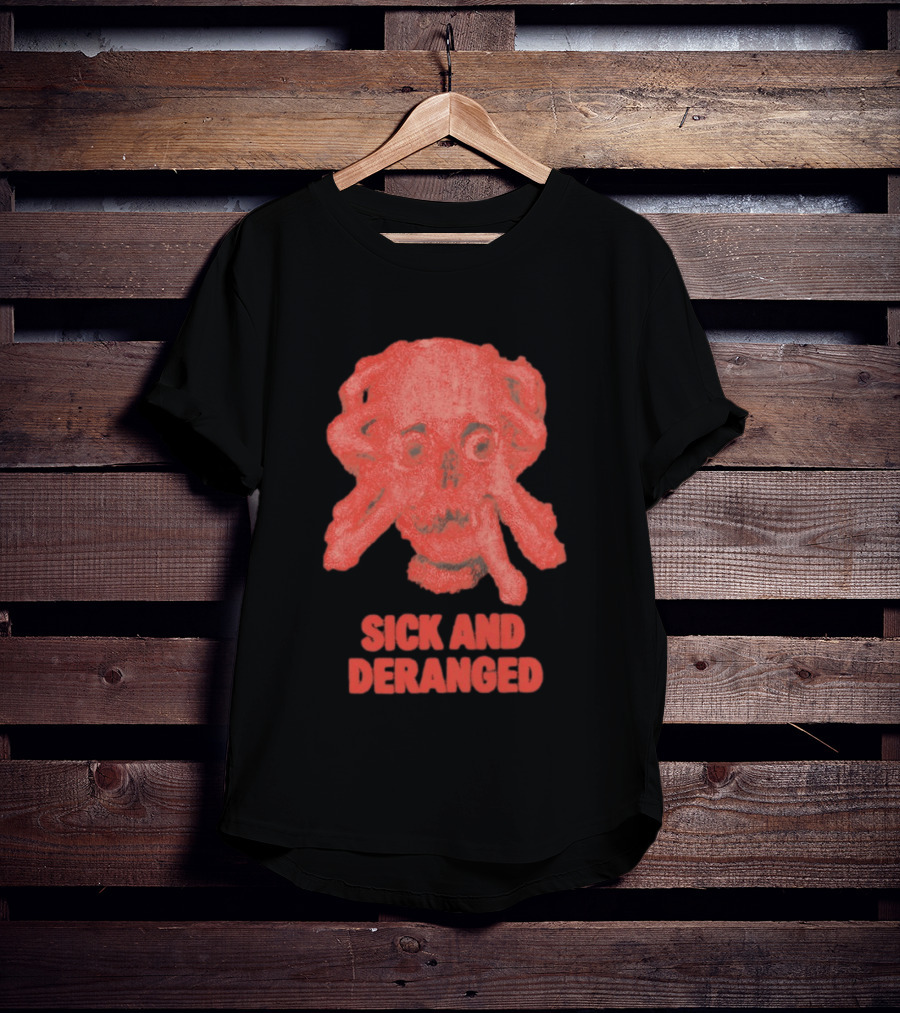 Sick And Deranged Skull Gothic Edgy Horror T-Shirt