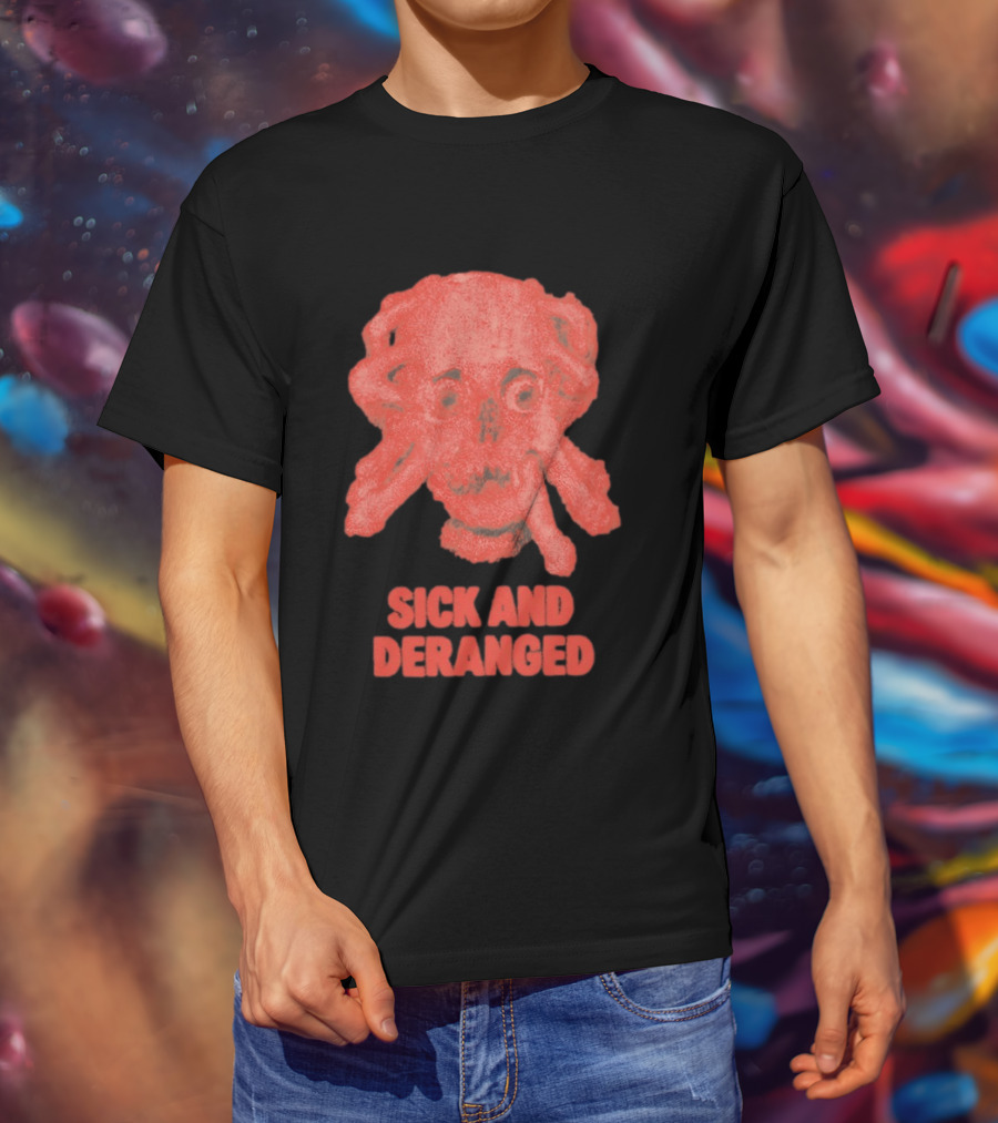 Sick And Deranged Skull Gothic Edgy Horror T-Shirt