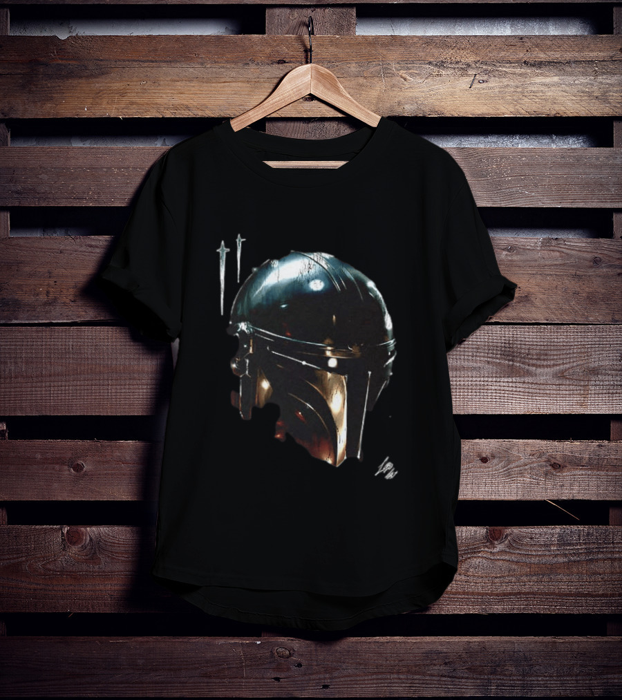 The Mandalorian Star Wars Helmet Iconic Two Sided Print T-Shirt