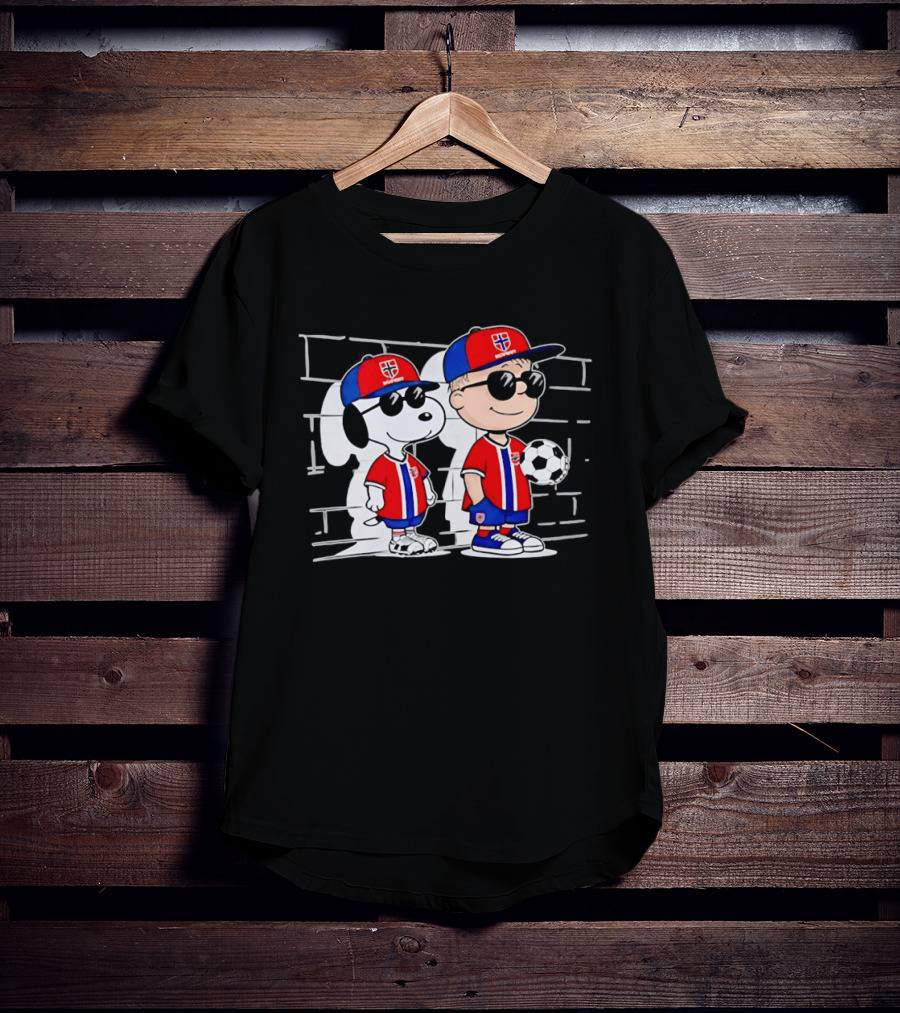 Snoopy Charlie Brown Norway Outfit Sunglasses Soccer T-Shirt