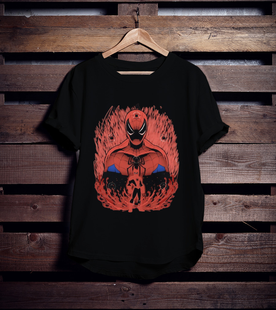 Spider Man Friendly Webslinger Shadowwork Comic T-Shirt