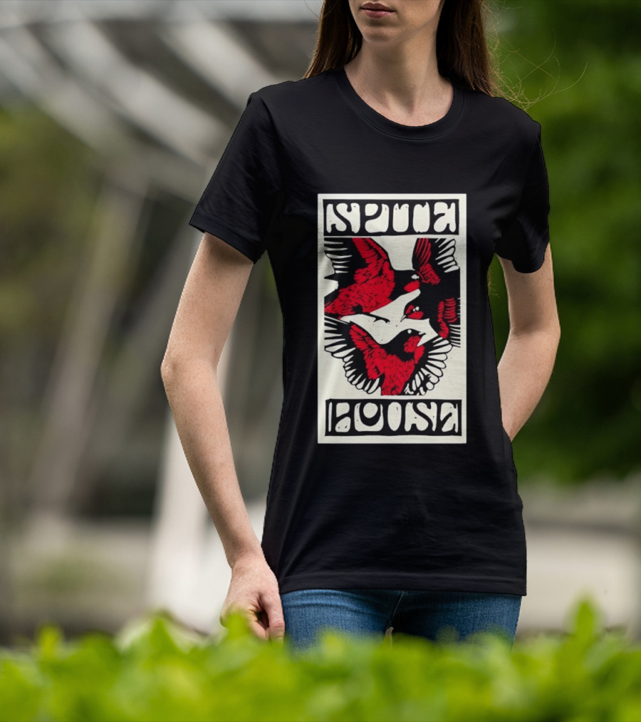 Spite House Bird Artwork With Bold Red And Black T-Shirt