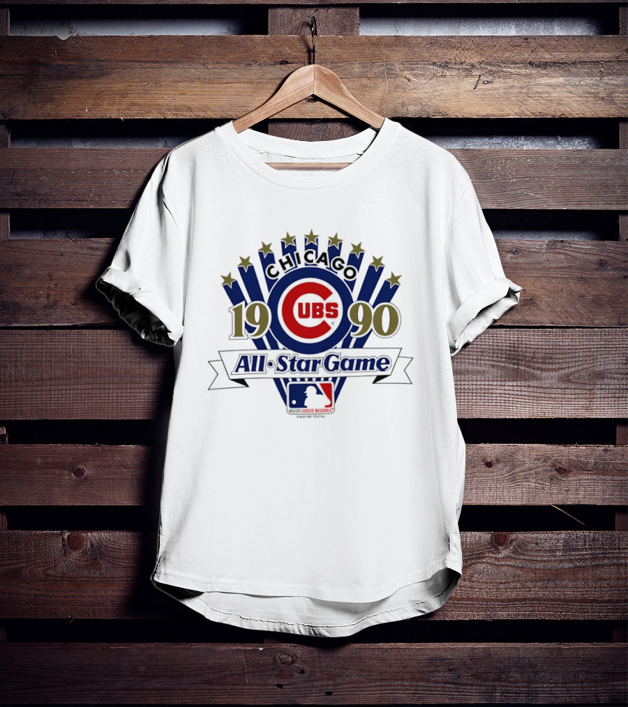 Chicago Cubs 1990 MLB All Star Game Logo Stars Blue Red T-Shirt