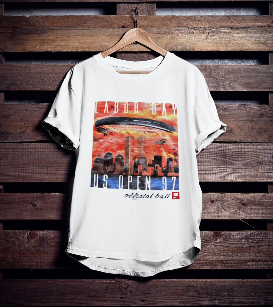 Labor Day US Open 97 Wilson Official Ball Twin Towers Skyline T-Shirt