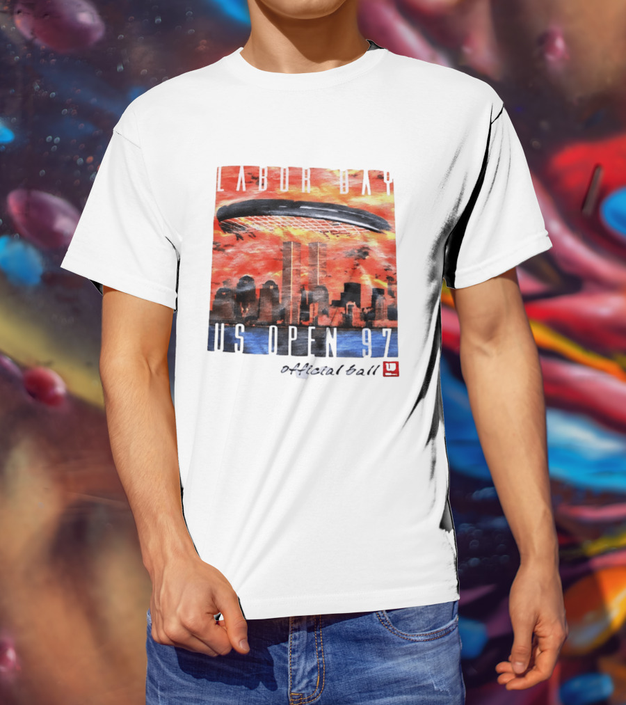 Labor Day US Open 97 Wilson Official Ball Twin Towers Skyline T-Shirt