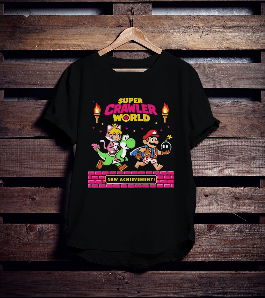 Super Crawler World Mario Peach Yoshi New T-Shirt