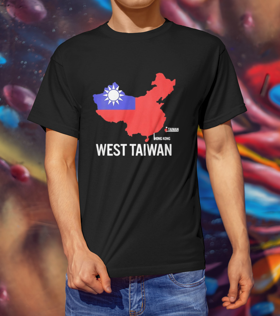 West Taiwan Map Political Geopolitical With Flag T-Shirt