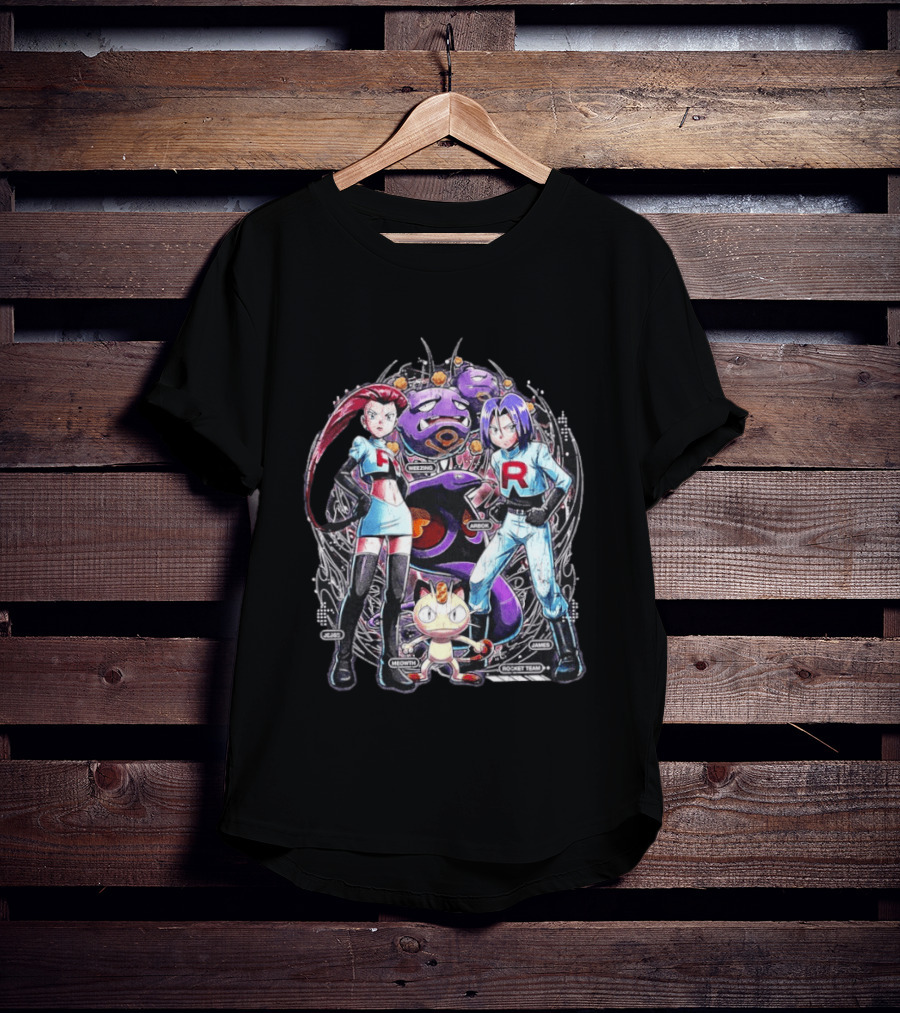 Team Rocket Jessie James Meowth Arbok Weezing Rocket Team T-Shirt
