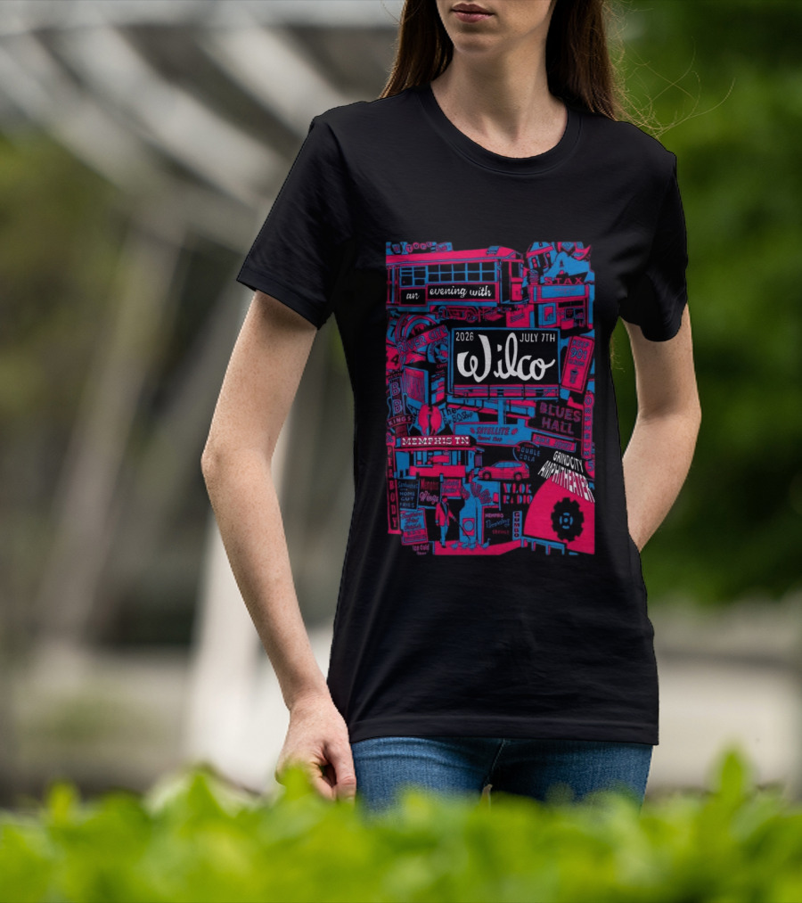 Wilco July 7 2026 Grind City Amphitheater Memphis TN An Evening With Stax Blues River City T-Shirt