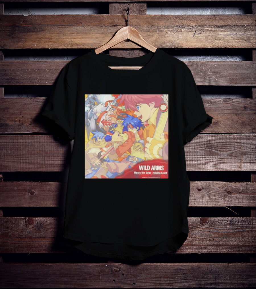 Wild Arms Music The Best Rocking Heart 2006 Anime Characters Playing Guitar T-Shirt