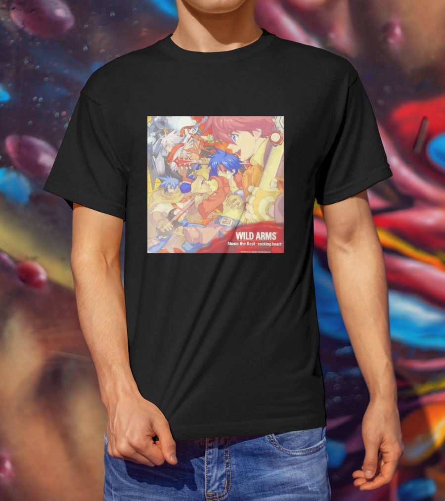 Wild Arms Music The Best Rocking Heart 2006 Anime Characters Playing Guitar T-Shirt