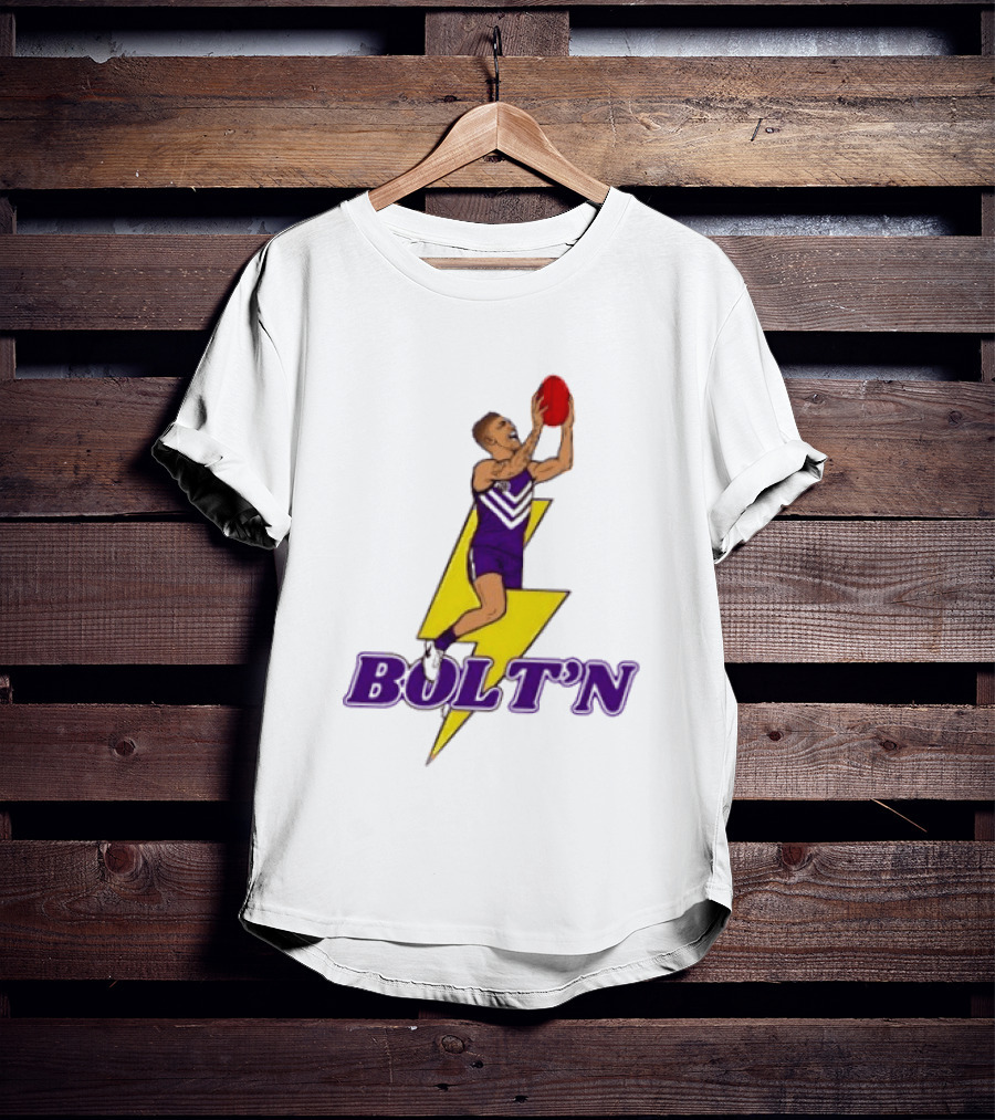 Bolt'n High Flying Australian Football Player AFL Footy T-Shirt