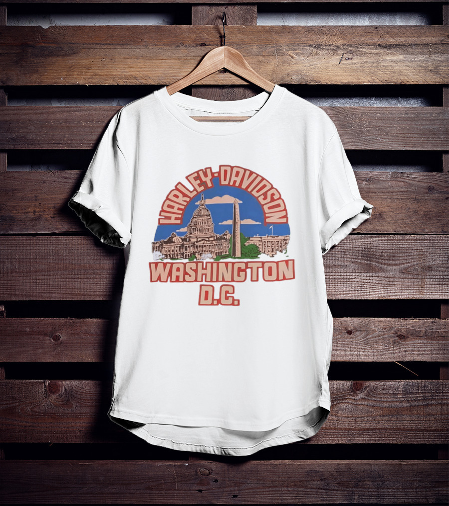 Harley Davidson Washington DC Capitol Washington Monument T-Shirt
