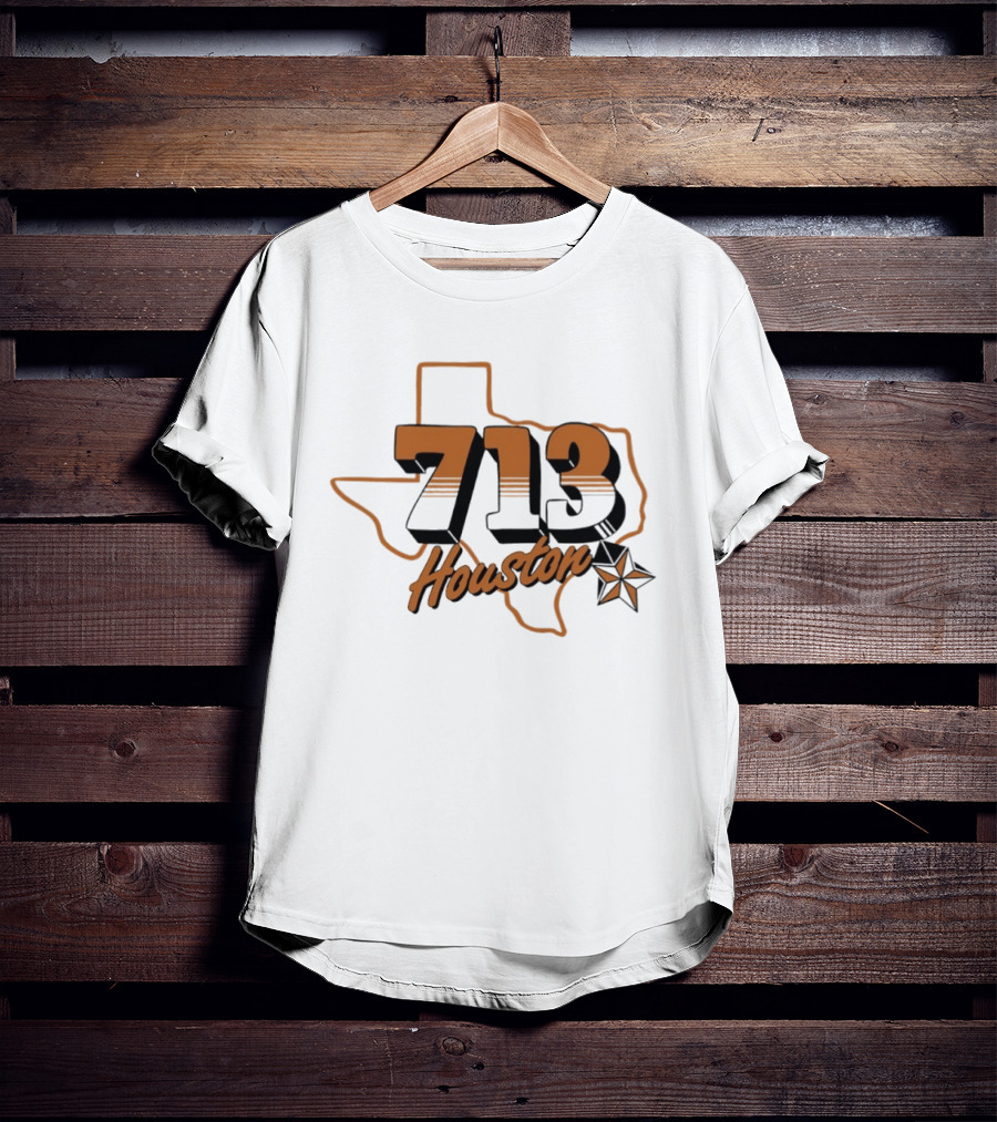Houston 713 Texas Map Lone Star T-Shirt