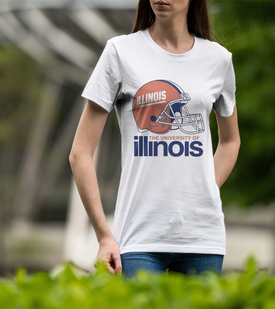 Illinois Football Helmet University Of Illinois Team Spirit T-Shirt