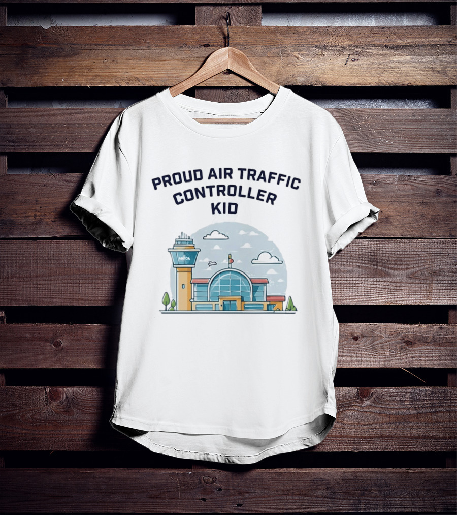 Proud Air Traffic Controller Kid With Tower And Airport T-Shirt