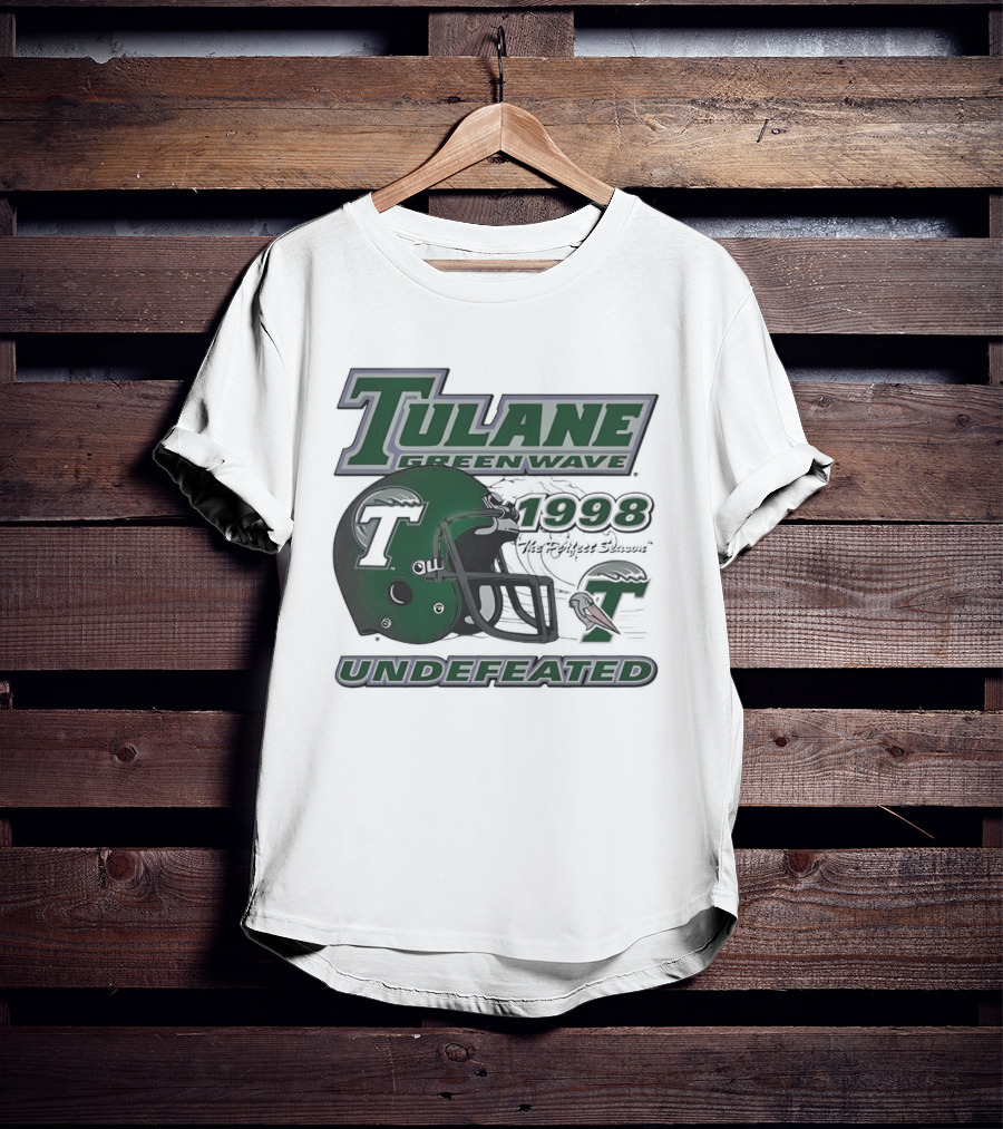 Tulane Green Wave 1998 Undefeated Perfect Season Helmet Pelican T-Shirt