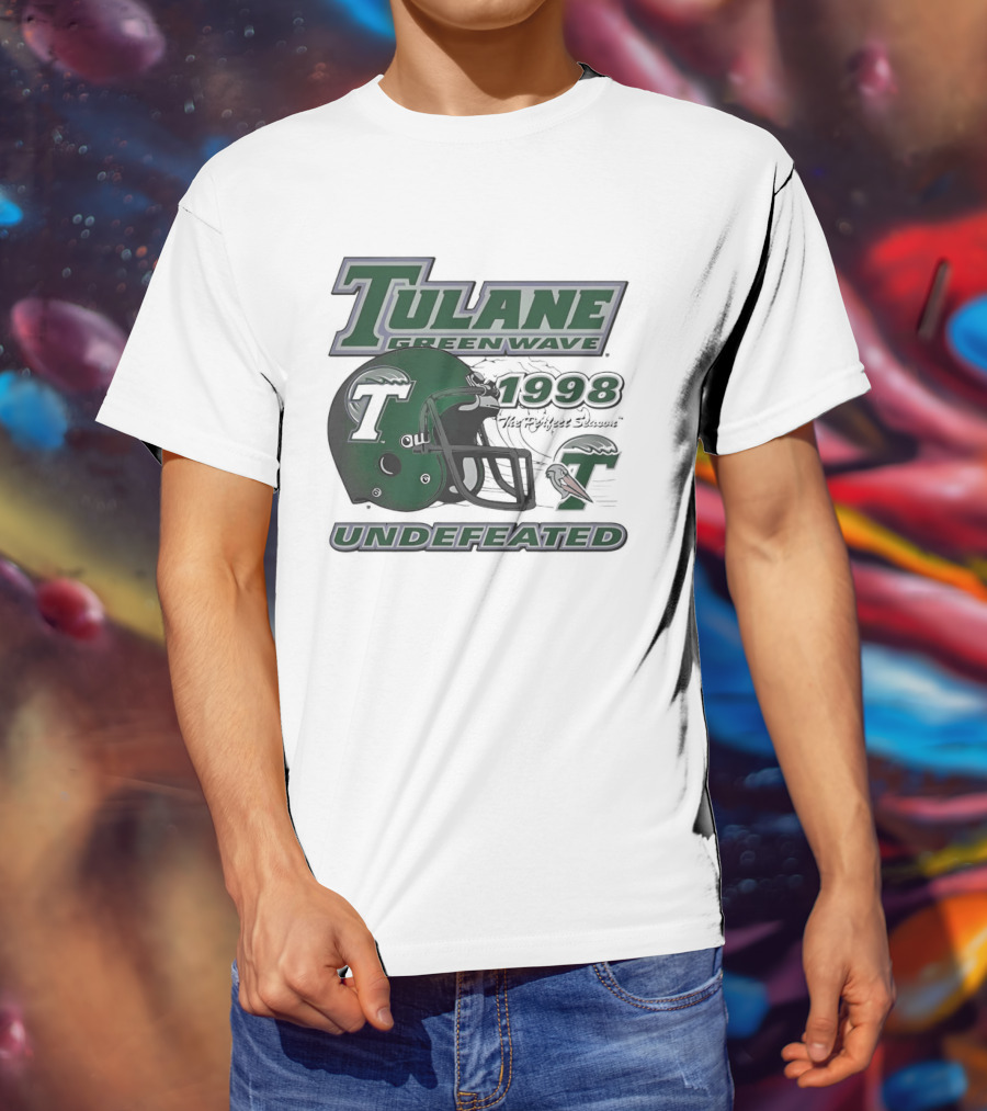 Tulane Green Wave 1998 Undefeated Perfect Season Helmet Pelican T-Shirt