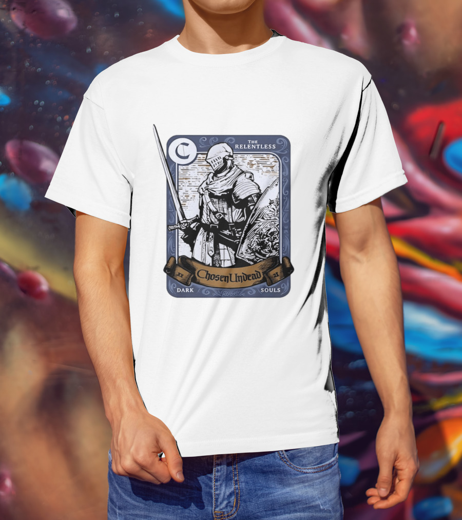 Chosen Undead The Relentless Dark Souls Knight Trading Card T-Shirt
