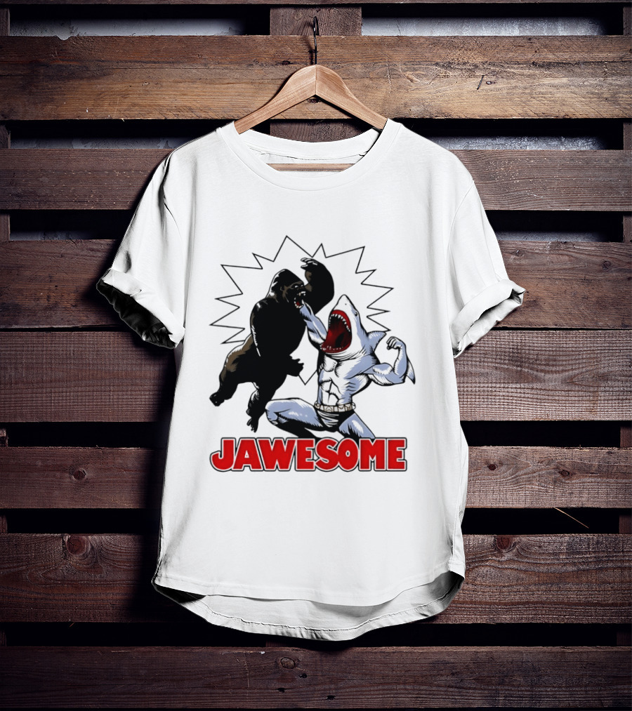 Jawesome Gorilla Vs Shark Battle Showdown T-Shirt