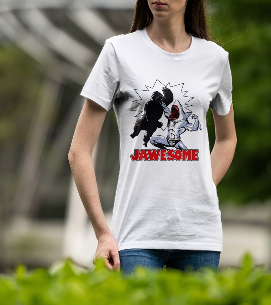 Jawesome Gorilla Vs Shark Battle Showdown T-Shirt