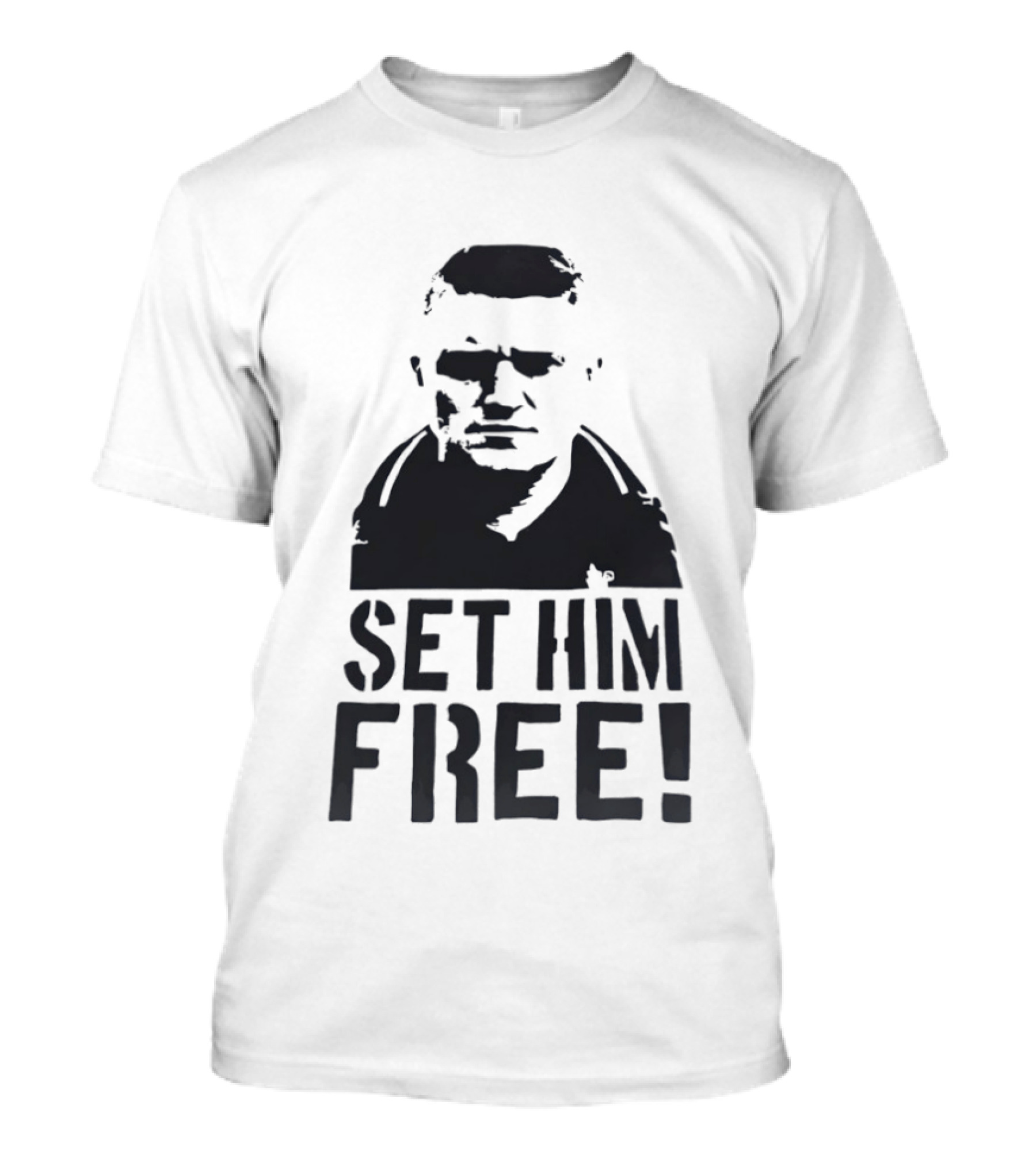 Tommy Robinson Set Him Free Activism Message T-Shirt