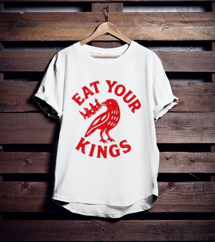 Eat Your Kings Raven With Crown Gothic Crow T-Shirt