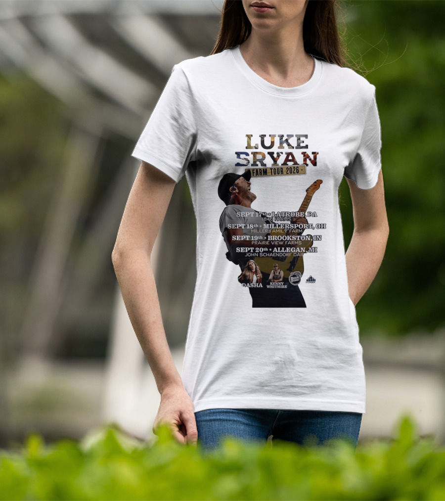 Luke Bryan Farm Tour 2026 Latrobe Millersport Brookston Allegan Dasha Kenny Whitmire T-Shirt