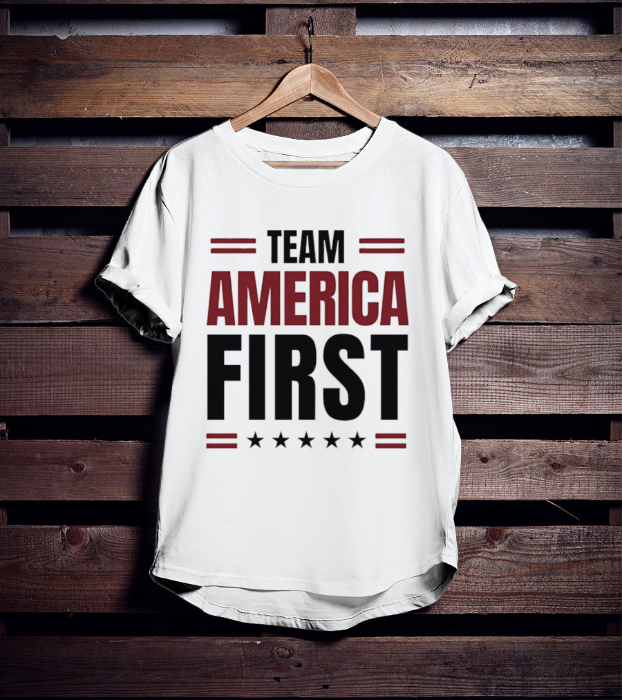 Team America First Patriotic USA Stars Stripes T-Shirt