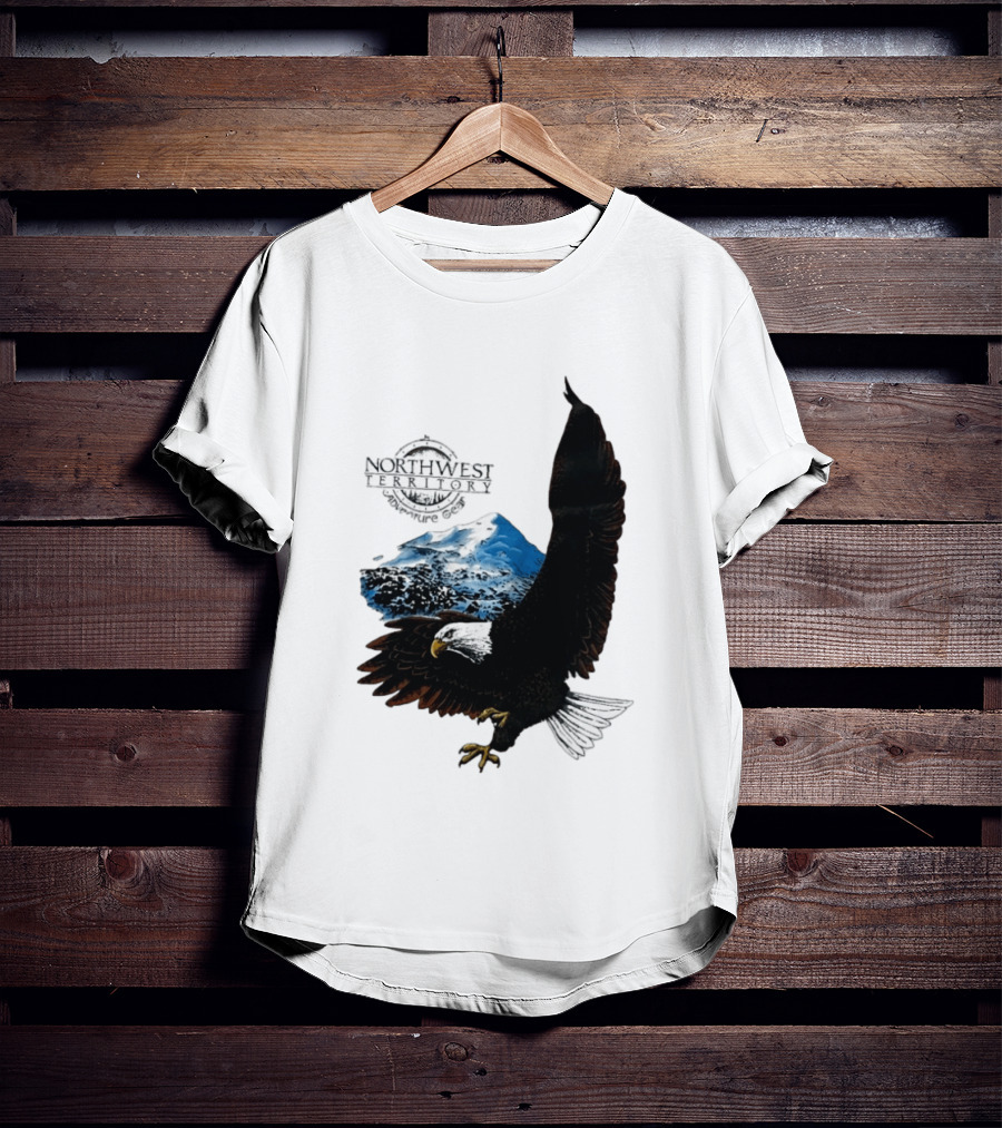 Northwest Territory Adventure Eagle Majestic Mountain Scene T-Shirt